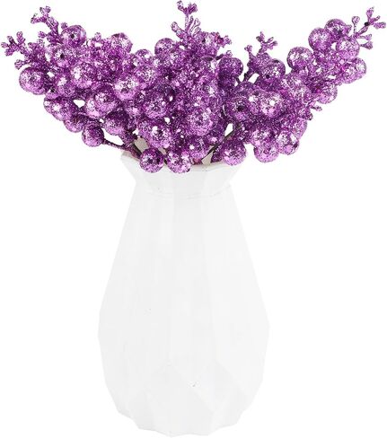 DIYASY Glitter Berry Stems,20Pcs Artificial Xmas Picks and Sprays Christmas Tree Filler Branches Ornaments Holiday Wreath Garland Decorations Home Décor Purple 7.8 Inch in Saudi Arabia