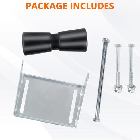 10 Inch Heavy Duty Boat Trailer Roller, Keel Roller Assembly Kit with Roller Shaft and Galvanized Steel Bracket, Boat Rollers for Trailer, Rubber Keel Roller fits 5/8" Shaft - Black in Saudi Arabia