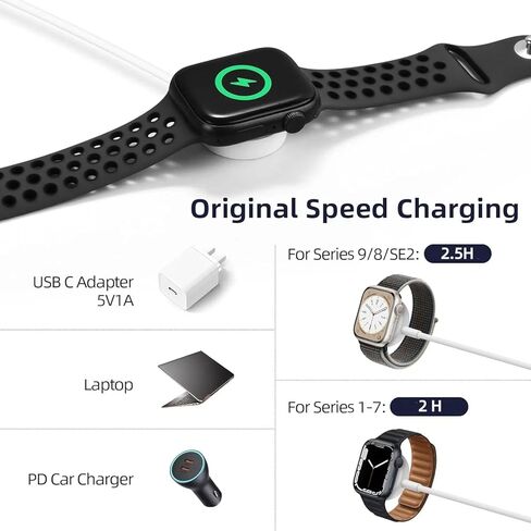 Cabepow for Apple Watch iPhone Charger,2-in-1 USB C Fast iPhone Watch Charger [MFi Certified] 6FT Magnetic Charging Cable for iWatch Series Ultra/9/8/7/6/SE/SE2/5/4/3,iPhone 14 13 12,1-Pack White in Saudi Arabia