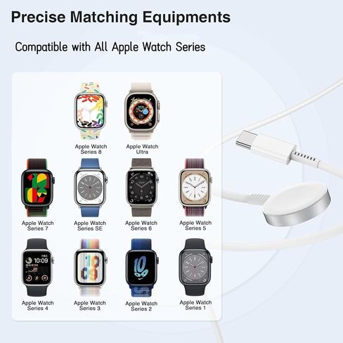 Cabepow for Apple Watch iPhone Charger,2-in-1 USB C Fast iPhone Watch Charger [MFi Certified] 6FT Magnetic Charging Cable for iWatch Series Ultra/9/8/7/6/SE/SE2/5/4/3,iPhone 14 13 12,1-Pack White in Saudi Arabia