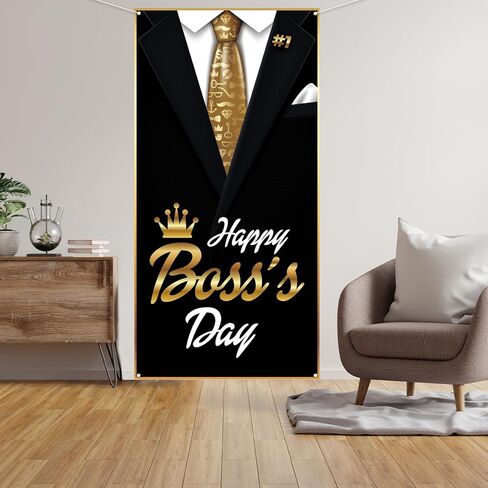 غطاء باب Happy Boss's Day Best Boss Ever Thanks You Boss صورة خلفية يوم الرئيس الوطني وديكورات حفلات الاحتفال بيوم الرئيس الوطني ومستلزمات المنزل in Kuwait
