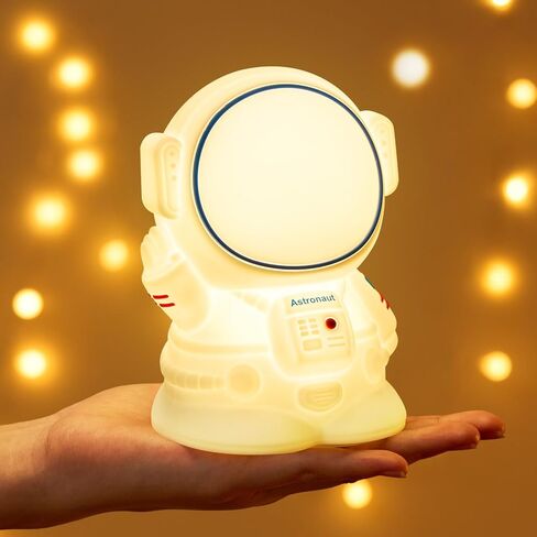 Toddler Night Light for Kids, 16 Colors Baby Night Light Kids, 1200mAh Rechargeable Cute Night Light, Soft&Safe Nursery Night Light for Baby Nursery, 2 Brightness+Tap Control Astronaut Light, Gift in Kuwait