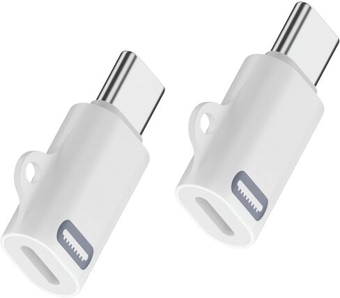 محول شحن iPhone 15، 2 حزمة MFi معتمد USB C ذكر إلى موصل Lightning أنثى من النوع C إلى 8 Pin PD محول شحن سريع ومزامنة البيانات لهاتف iPhone 15 15 Pro Max 15 Plus iPad Galaxy Pixel in Saudi Arabia