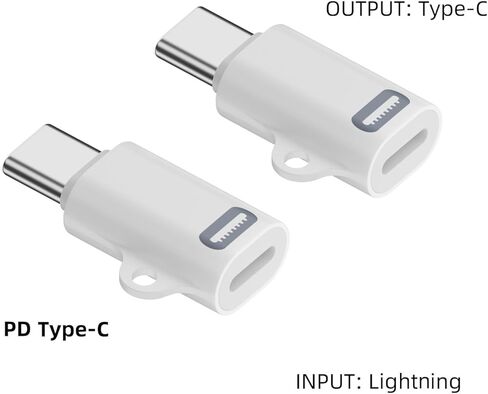 محول شحن iPhone 15، 2 حزمة MFi معتمد USB C ذكر إلى موصل Lightning أنثى من النوع C إلى 8 Pin PD محول شحن سريع ومزامنة البيانات لهاتف iPhone 15 15 Pro Max 15 Plus iPad Galaxy Pixel in Saudi Arabia