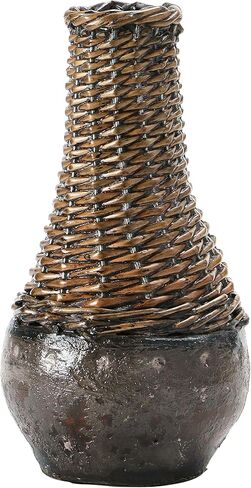 Creative Co-Op Hand-Woven Rattan & Clay, Distressed Finish, 2 Colors (Each One Will Vary) Vases, Multi in Saudi Arabia