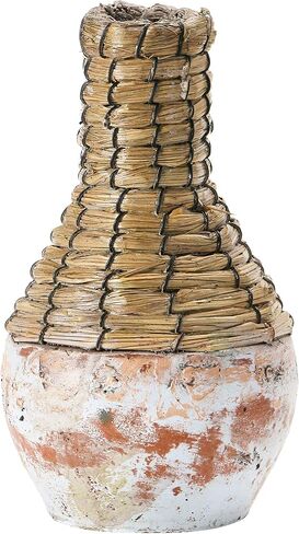 Creative Co-Op Hand-Woven Rattan & Clay, Distressed Finish, 2 Colors (Each One Will Vary) Vases, Multi in Saudi Arabia