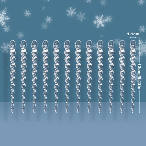 30pcs Icicle Ornaments Clear Plastic Icicle Christmas Ornaments Acrylic Clear icicles for Christmas Tree Decoration (30pcs Icicles Ornament) in Saudi Arabia