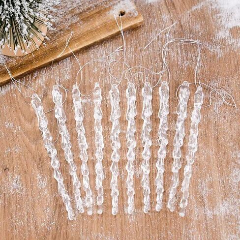 30pcs Icicle Ornaments Clear Plastic Icicle Christmas Ornaments Acrylic Clear icicles for Christmas Tree Decoration (30pcs Icicles Ornament) in Saudi Arabia