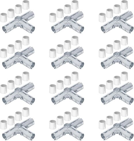 12 مجموعة من وصلات الأنابيب المعدنية ذات 4 اتجاهات، تناسب أنابيب الفولاذ المقاوم للصدأ OD 19.1 مم، وتناسب الأنابيب المعدنية الكهربائية مقاس 1/2 بوصة مع حشوات محول PE in Kuwait