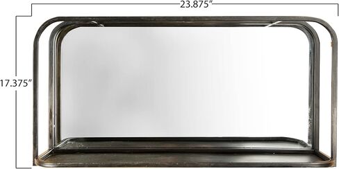 Creative Co-Op Rectangle Accent Black Metal Frame & Shelf Reflective Mirrors in Saudi Arabia