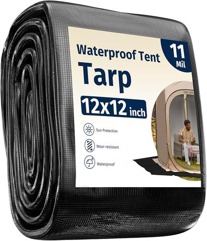 East Oak Waterproof Tarps for Outdoors as Tent Floor Mat for East Oak Screen House & Pop-Up Tent 6 x 6 FT, 11 Mils Thick, Multipurpose Protective Tarps, Tarp Waterproof, Sun Protection, 93.7" x 93.7" in Kuwait