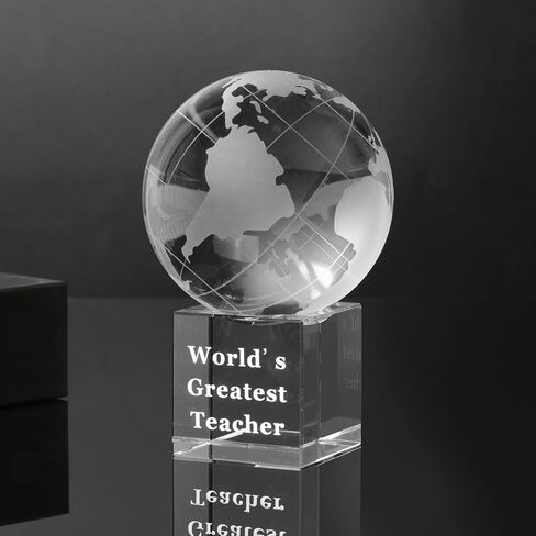 جوائز LONGWIN World's Greatest Boss مقاس 2.76 بوصة من Crystal Globe - هدايا للرئيس، يوم الرؤساء الفريد، عيد الميلاد، عيد الميلاد، الشكر، هدية يوم للرئيس in Kuwait