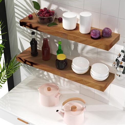 Floating Shelves, Wall Shelf, Unfinished Solid Natural Wood for DIY, Extra Long 35.5in, 1-Pack in Saudi Arabia