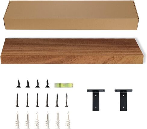 Floating Shelves, Wall Shelf, Unfinished Solid Natural Wood for DIY, Extra Long 35.5in, 1-Pack in Saudi Arabia