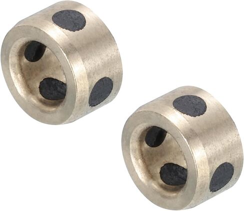 MECCANIXITY Sleeve Bearings 5mm/0.2" Bore,10mm/0.39" OD,25mm/0.98" Height,Wrapped Oilless Bushings Brass Graphite,JDB Oilless Graphite Lubricating Brass Bearing Bushing Sleeve Pack of 2 in Saudi Arabia
