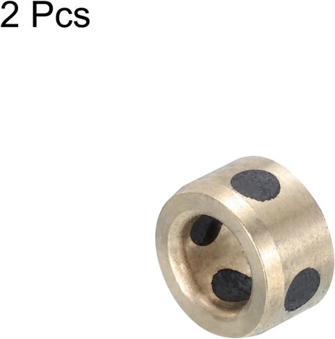 MECCANIXITY Sleeve Bearings 5mm/0.2" Bore,10mm/0.39" OD,25mm/0.98" Height,Wrapped Oilless Bushings Brass Graphite,JDB Oilless Graphite Lubricating Brass Bearing Bushing Sleeve Pack of 2 in Saudi Arabia