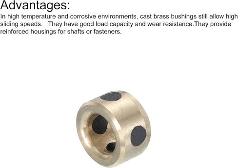 MECCANIXITY Sleeve Bearings 5mm/0.2" Bore,10mm/0.39" OD,25mm/0.98" Height,Wrapped Oilless Bushings Brass Graphite,JDB Oilless Graphite Lubricating Brass Bearing Bushing Sleeve Pack of 2 in Saudi Arabia