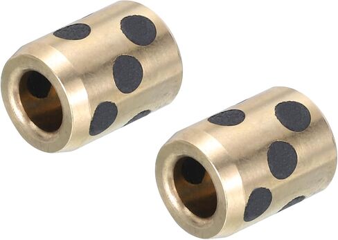 MECCANIXITY Sleeve Bearings 5mm/0.2" Bore,10mm/0.39" OD,25mm/0.98" Height,Wrapped Oilless Bushings Brass Graphite,JDB Oilless Graphite Lubricating Brass Bearing Bushing Sleeve Pack of 2 in Saudi Arabia