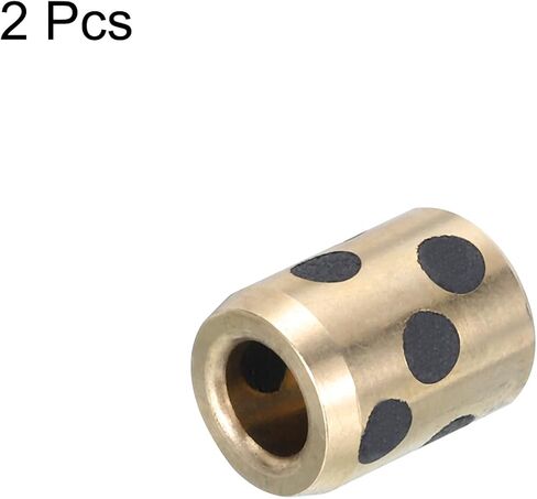 MECCANIXITY Sleeve Bearings 5mm/0.2" Bore,10mm/0.39" OD,25mm/0.98" Height,Wrapped Oilless Bushings Brass Graphite,JDB Oilless Graphite Lubricating Brass Bearing Bushing Sleeve Pack of 2 in Saudi Arabia