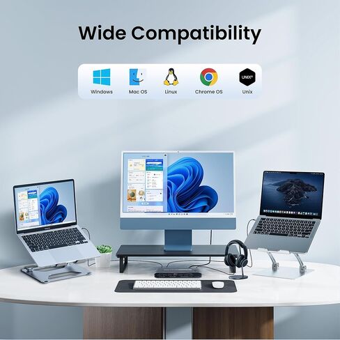 4K@60Hz KVM Switch for 2 Monitors 2 Computers, Dual Monitor HDMI Matrix 4 in 2 Out Extend Display, KVM Switch with 4 USB 3.0 port, 4 HDMI input & 2 HDMI output port, Support Hotkey and Remote Control in Saudi Arabia