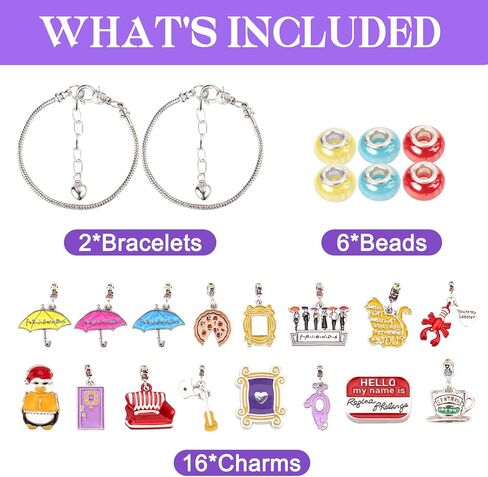 مجموعة أساور Advent Calendar 2024-24 Days of FRIENDS Charm - عرض تلفزيوني هدية عيد الميلاد للرجال والنساء البالغين in Kuwait