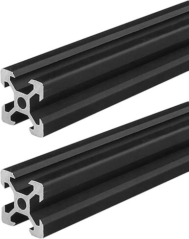 2 Pack 2020 V Slot Black Aluminum Extrusion 47.24 inch / 1200mm Length, Extruded Aluminum 20mm x 20mm 20 Series V Type Profiles Anodized European Standard Linear Rail Frame 2Pcs in Saudi Arabia