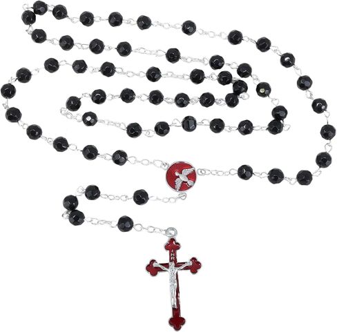 Confirmation Gift Set for Boys, Black Rosary with Pouch, Lapel Pin, and Wall Plaque, Thoughtful Catholic Gifts in Saudi Arabia