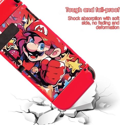 PERFECTSIGHT مصممة لجهاز نينتندو سويتش، حافظة واقية من مادة TPU للفتيات والأولاد والأطفال، حافظة قابلة للإرساء على شكل قذيفة كاواي متوافقة مع غطاء نينتندو سويتش مع قطعتين من أغطية قبضة الإبهام (لحن) in Kuwait