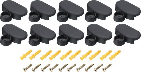 uxcell Mirror Clips, 10Pcs - Zinc Alloy Oval Mirror Holder Clips, Mirror Holders for Wall Mounting, Bathroom Glass Clips for 3-5mm Thick Mirror (Black) in Saudi Arabia