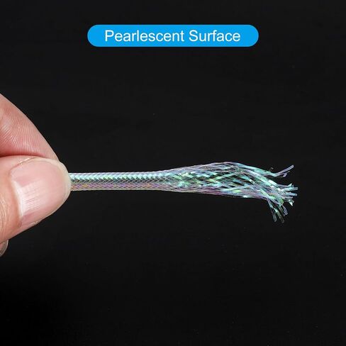 PATIKIL Fly Tying Material, Pearlescent Braid Tube Round Holographic Tinsel Tubing for Making Fishing Lure Fly Flies in Saudi Arabia