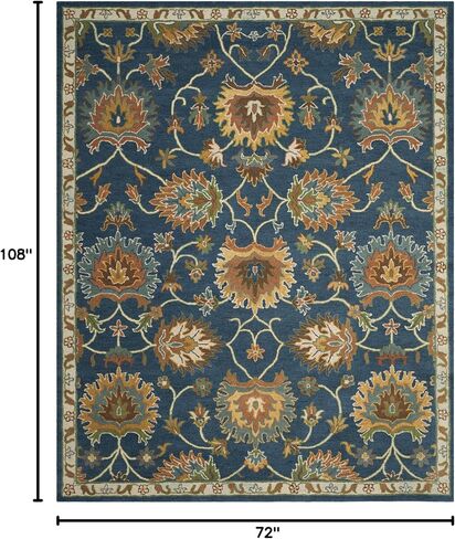سجادة SAFAVIEH Heritage Collection - 4' x 6'، كحلي، صوف شرقي تقليدي مصنوع يدويًا، مثالية للمناطق ذات حركة المرور العالية في المدخل، غرفة المعيشة، غرفة النوم (HG654A) in Saudi Arabia