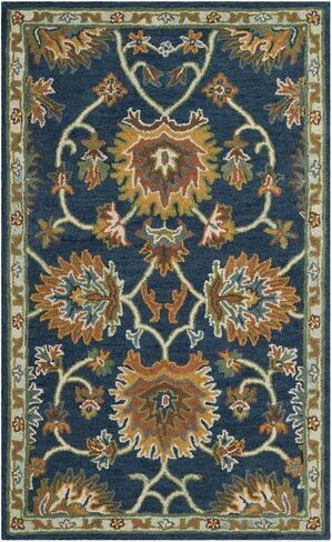 سجادة SAFAVIEH Heritage Collection - 4' x 6'، كحلي، صوف شرقي تقليدي مصنوع يدويًا، مثالية للمناطق ذات حركة المرور العالية في المدخل، غرفة المعيشة، غرفة النوم (HG654A) in Saudi Arabia
