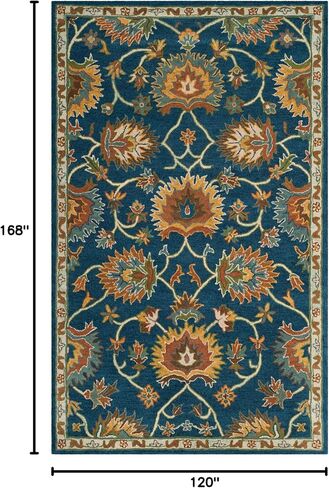 سجادة SAFAVIEH Heritage Collection - 4' x 6'، كحلي، صوف شرقي تقليدي مصنوع يدويًا، مثالية للمناطق ذات حركة المرور العالية في المدخل، غرفة المعيشة، غرفة النوم (HG654A) in Saudi Arabia