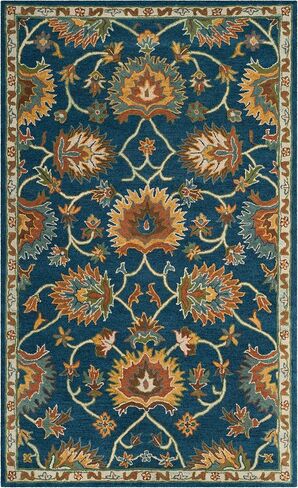 سجادة SAFAVIEH Heritage Collection - 4' x 6'، كحلي، صوف شرقي تقليدي مصنوع يدويًا، مثالية للمناطق ذات حركة المرور العالية في المدخل، غرفة المعيشة، غرفة النوم (HG654A) in Saudi Arabia