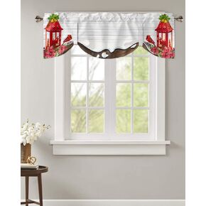 Tie Up Valance for Kitchen Windows,Farm Sunflower Bumblebee Yellow Gingham Adjustable Valances Rod Pocket Short Curtain,Pastoral Floral Bees Tie Up Curtains Valance for Bedroom Bathroom 42x18in