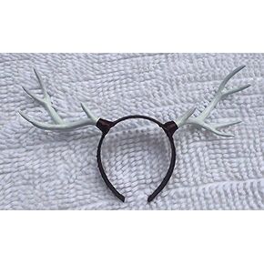 Christmas Decor Festival Celebration Accessory Props Cos Cute Deer Reindeer Antlers Head Hair Band Photo Shoot Forest Goddess Headdress Headwear (White)