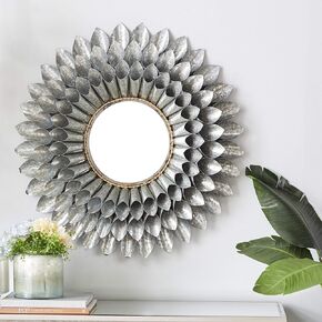 Deco 79 Multi Colored Contemporary Metal Wall Mirror, 32 x 32