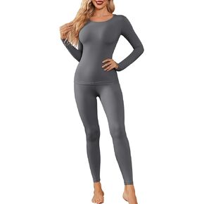 Ekouaer Womens Thermal Underwear Sets Long Johns Long Sleeve Base Layer Pajama Top and Leggings Set Cold Weather S-XXL