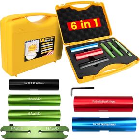 HA1234 Door Hinge Adjustment Tool Set 6 Piece, Hinge Repair Kit Door Hinge Tool for Fixing Sagging Door, Residential/Commercial Fixed Hanging Door Hinge Tool Including HA1234 (6 pcs) and Instruction