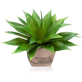 Velener Fake Agave with Burlap Bag, Artificial Plant Outdoor Agave - Fake Agave Plants for Indoor and Outdoor Decor(16 Inch)