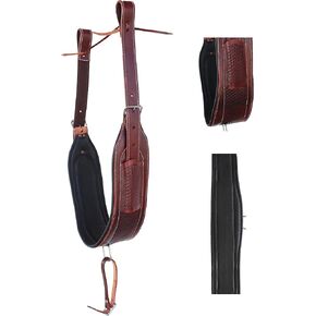 CHALLENGER Horse Western Tooled Padded Leather Rear Flank Back Saddle Cinch Billets 9782BR