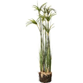Nearly Natural Papyrus Plant with Faux Soil Arrangement