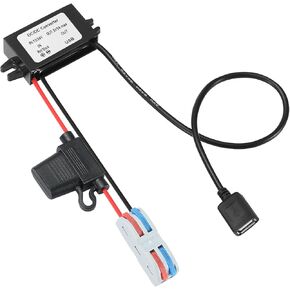 DC 12/24V to 5V Converter Micro-USB Port 3A 15W Buck Module Voltage Converter IP68 Waterproof Transformer, Power Adapter for Cell Phones Car Boat Truck