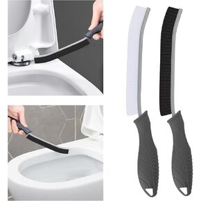 Toilet Brush, 2 Pcs Bathroom Cleaning Brush, Toilet Scrubber, Deep Toilet Bowl Brush with Hanging Hole, Multifunctional Gap Cleaning Brush, Bristles for kitchen sinks, Tub,Shower