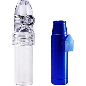 2 Pack Mini Pepper Shaker Premium Metal Spice Dispenser and Sweetener Portable Travel Storage (Anodized Aluminum) (Glass)