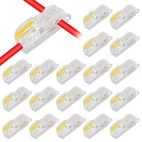 20PCS T Tap Wire Connectors Disconnect Terminals,Low Voltage Wire Splitter Connector Push-in, Lever Quick Wire Connectors (1in 1out Yellow)