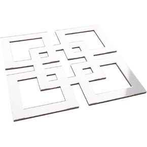 Angoily Square Mirrored Wall Decor, Geometric Wall Mirror, Contemporary Decorative Mirror for Bedroom Bathroom Living Room Wall Decoration (11.79 Inch)