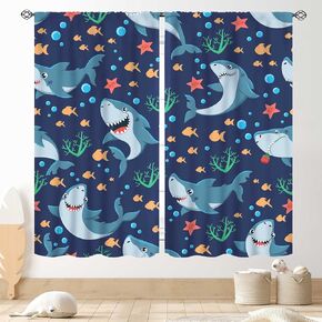 Dinosaur Curtains for Boys Room, Cartoon Dino Cute Safari Animal Printed Baby Kids Room Decor Blackout Window Drapes Treatments for Children Nursery Bedroom Living Room 2 Panel Sets, 42"x45" Inch