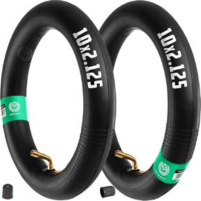 10x2.125 Inner Tubes with 70/90 Bent Valve (x2) | Compatible with 10x2.125-10x2.25-10x2.5 Inflatable Tires | for Electric Scooter, Hoverboard, 10-Inch Bicycle, Stroller