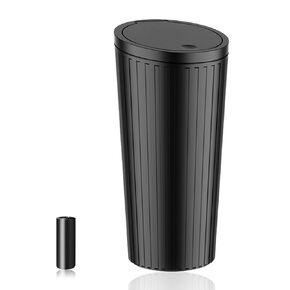 Car Trash Can Bin with Lid - 2 Packs Car Garbage Can Cup Holder-Universal Leakproof Vehicle Garbage Can Bin with 40pcs Trash Bags-Car Organizers and Storage for Front Back Seat Accessories